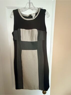 Vintage Anthro Yoana Baraschi Black with White Polka Dot Sheath Dress -